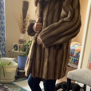 Vintage mink muskrat fur coat